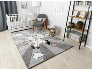 Dětský kusový koberec Jednorožec šedý 80x150cm