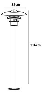 Nordlux 71428031 Lonstrup 32, venkovní sloupková lampa, 1x60W, kov, pokovená, IP44, výška 120cm