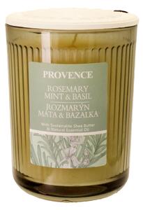 Provence Vonná svíčka ve skle 30 hodin rozmarýn, máta, bazalka