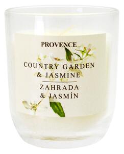 Provence Vonná svíčka ve skle 30 hodin zahrada a jasmín