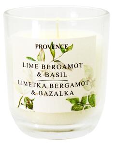 Provence Vonná svíčka ve skle 30 hodin limetka, bergamot a bazalka
