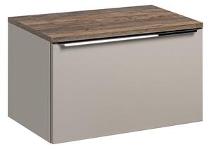 Comad Závěsná skříňka pod umyvadlo Santa Fe s deskou 80 cm taupe/dub santa fe vintage