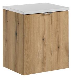 Comad Závěsná skříňka pod umyvadlo Nova Oak s deskou 50 cm dub evoke/bílá