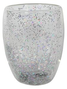 Hit Sklenice s dvojitým sklem 350ml stříbrné konfety