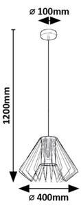 RABALUX 72372 Emerencia závěsné svítidlo D400mm 1xE27 černá, kouřová