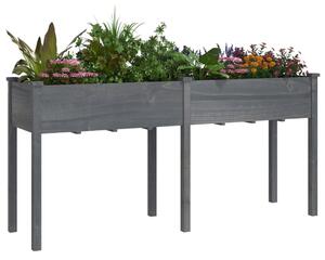 Truhlík s vložkou šedý 161 x 45 x 76 cm masivní jedlové dřevo