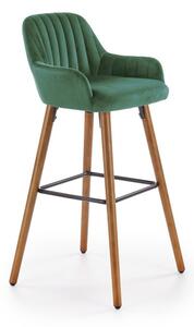 Halmar Barová židle H-93, ořech/tmavě zelená