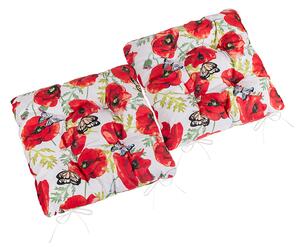 BELLATEX Sedák Berta prošívaný - SET 2ks Červená,Bílá,Zelená 40x40 cm