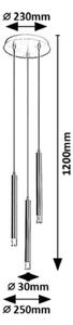 RABALUX 72358 Ramira závěsné svítidlo D250mm 3xG9 černá, průhledná