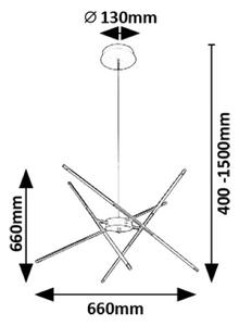 RABALUX 72339 Henli2 závěsné svítidlo LED 40W/2800lm 3000K zlatá, bílá