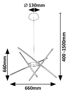 RABALUX 72338 Henli2 závěsné svítidlo LED 40W/2800lm 3000K černá, bílá