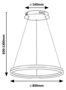 RABALUX 72302 Isaure závěsné svítidlo D800mm LED 45W/3000lm 3000+4000+6500K černá, bílá