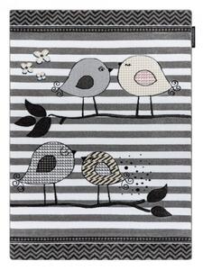 Dětský kusový koberec Ptáčci šedý 120x170cm