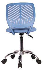 Dětská židle na kolečkách SELVA – ekokůže/chrom, bez područek modrá