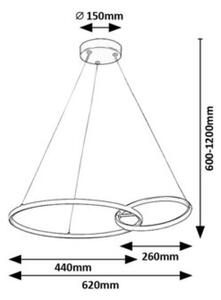 RABALUX 72296 Emilion závěsné svítidlo LED 36W/2150lm 4000K černá, zlatá, bílá
