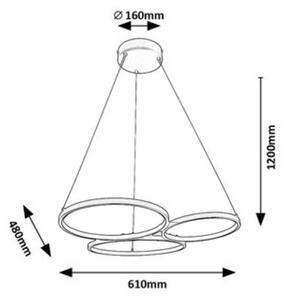 RABALUX 72297 Formand závěsné svítidlo LED 38W/1100lm 3000K černá, bílá