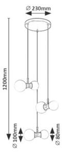RABALUX 72300 Lition závěsné svítidlo D230mm 6xG9 černá, bílá