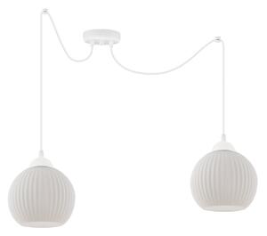 Závěsné svítidlo Riffle Round Spider, 2x bílé skleněné stínítko, w