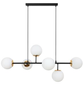 Závěsné svítidlo Florence 1, 6x bílé skleněné stínítko, B/G
