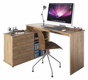 Univerzální rohový PC stůl, dub artisan, TERINO