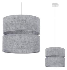 Závěsné svítidlo Jen, 1x šedé textilní stínítko, (fi 20 cm), w