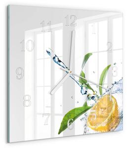 Skleněné hodiny Citronová zskb-30x30-00079532