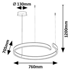 RABALUX 72115 Silnora závěsné svítidlo LED 45W/3000lm 3000+4000+6500K černá, bílá