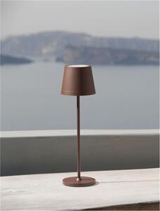 NV 9223403 Venkovní stolní lampa SEINA hnědý hliník a akryl LED 2W 2700K 5V DC IP54 vypínač na těle nabíjecí s PG základnou nebo USB C kabelem - NOVA LUCE