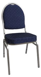 Tempo Kondela Židle, stohovatelná, látka modrá/šedý rám, JEFF 3 NEW