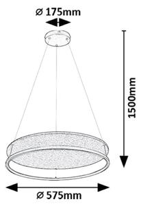 RABALUX 72032 Farenzo závěsné svítidlo D575mm LED 40W/2000lm 3000+4000K černá, šedá