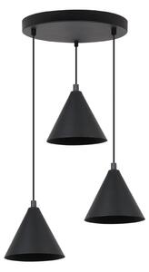 Závěsné svítidlo Soho, 3x černé kovové stínítko, (fi 14cm), o