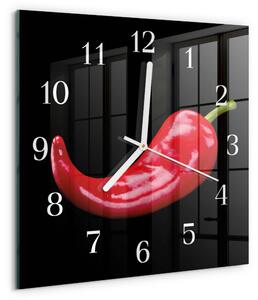 Skleněné hodiny Chilli papričky zskb-30x30-00089807