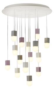 Mantra 7701 Galaxia, moderní závěsné svítidlo s hranatými betonovými prvky a designovými žárovkami 15 x E27, průměr 90cm