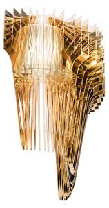 Slamp Aria wall gold, nástěnný světelný objekt od Zaha Hadid, 2xE14 + 6W LED, výška 60cm