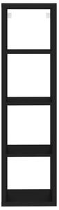 Nástěnná police kostka - MDF - černá | 37x29,5x134,5 cm