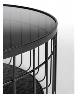 White Label Living Odkládací stolek kulatý LANCE M ZUIVER Ø 60 cm, černý skleněný 2300283