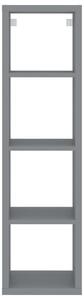 Nástěnná police kostka - MDF - šedá | 37x29,5x134,5 cm