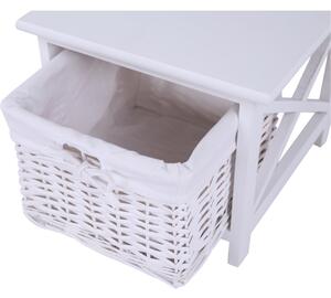 Noční stolek RAFAELLO, 1 košík, bílá