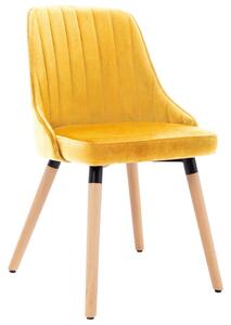 Jídelní židle 6 ks žluté samet