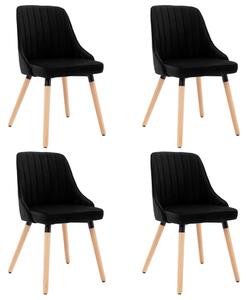 Jídelní židle 4 ks černé samet