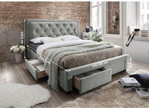 Manželská postel PREMIUM 160 x 200 šedá