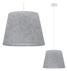 Závěsné svítidlo Len1, 1x šedé textilní stínítko, (fi 38 cm), w