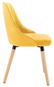 Jídelní židle Witham - 2 ks - sametové čalounění | žluté