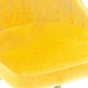 Jídelní židle Witham - 2 ks - sametové čalounění | žluté
