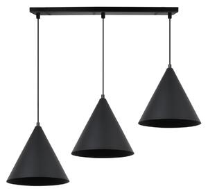 Závěsné svítidlo Soho, 3x černé kovové stínítko, (fi 25cm)