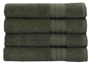 Tmavě zelené bavlněné ručníky v sadě 4 ks 50x100 cm – Good Morning