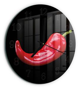 Skleněné nástěnné hodiny Chilli papričky zsoc-fi30-00180418