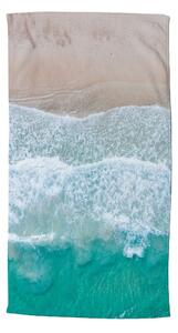 Béžovo-tyrkysová plážová osuška 100x180 cm – Good Morning