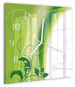 Skleněné hodiny Květinový vzor zskb-30x30-00057680