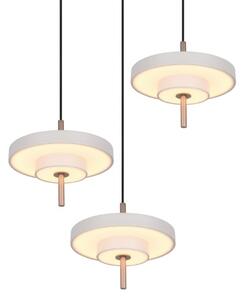 TRIO 340230376 KEATON závěsné svítidlo D450mm SMD LED 3x10W/1200lm 2300+3000+4000K světle šedá, switchdimmer